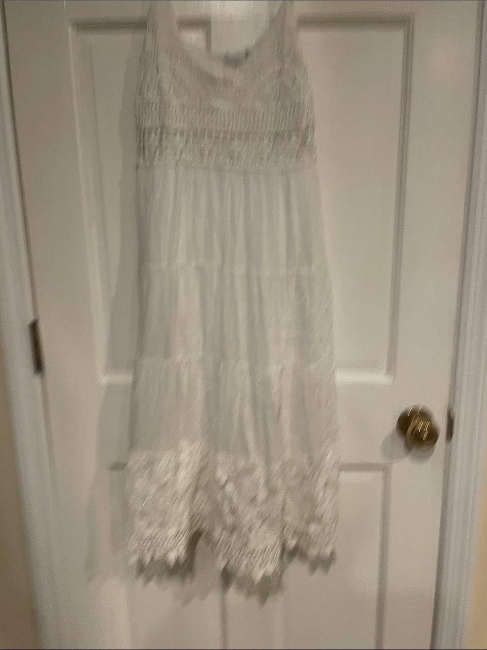 White Crochet Sundress with Lace Trim